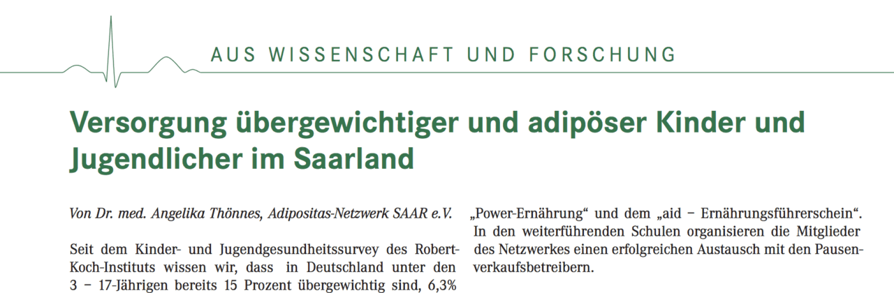 Adipositas Netzwerk im Ärzteblatt